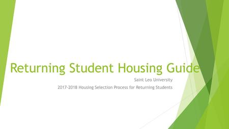 Returning Student Housing Guide