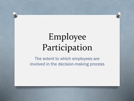 Employee Participation