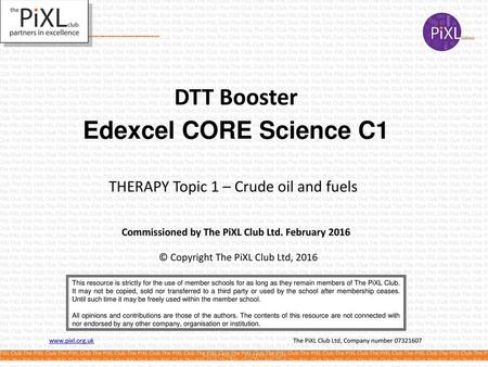 DTT Booster Edexcel CORE Science C1