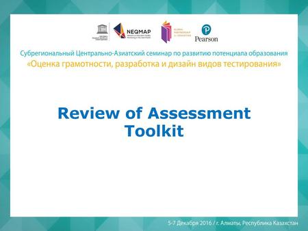 Review of Assessment Toolkit