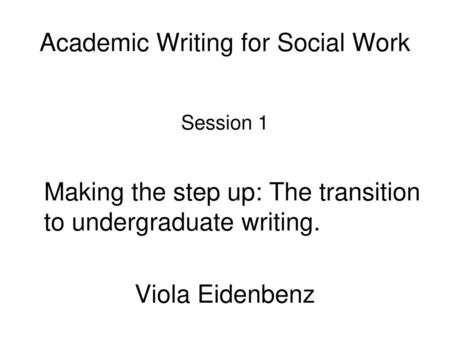 Academic Writing for Social Work