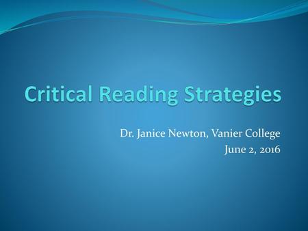 Critical Reading Strategies