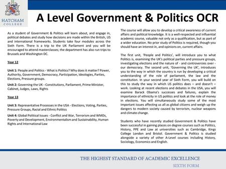 A Level Government & Politics OCR