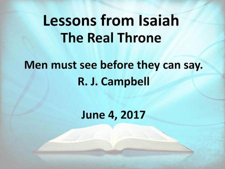 Lessons from Isaiah The Real Throne