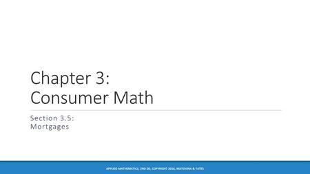 Chapter 3: Consumer Math