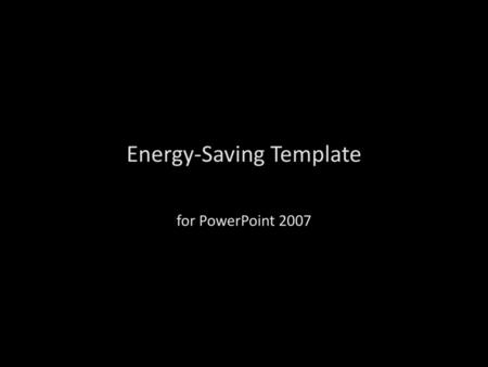 Energy-Saving Template