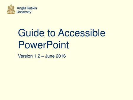 Guide to Accessible PowerPoint