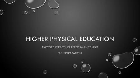Higher physical education