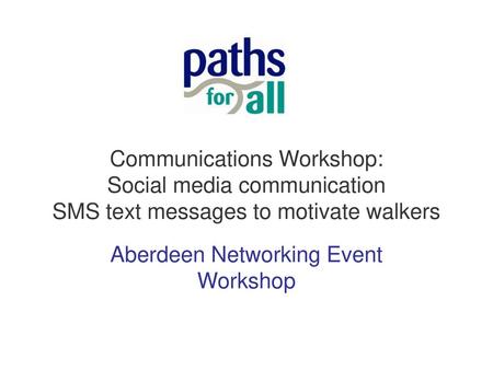 Aberdeen Networking Event Workshop