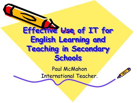 Paul McMahon International Teacher.