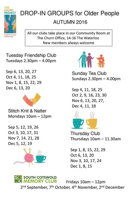 DROP-IN GROUPS for Older People