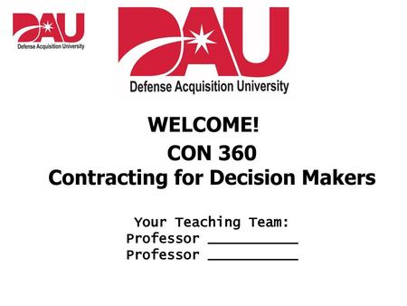 Contracting for Decision Makers Professor ___________