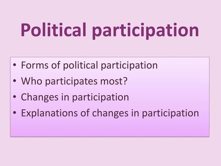 Political participation