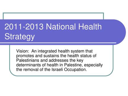 National Health Strategy