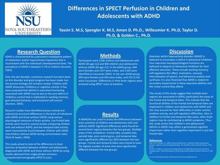 Differences in SPECT Perfusion in Children and Adolescents with ADHD