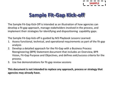 Sample Fit-Gap Kick-off