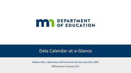 Data Calendar-at-a-Glance