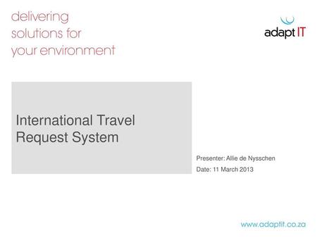 International Travel Request System