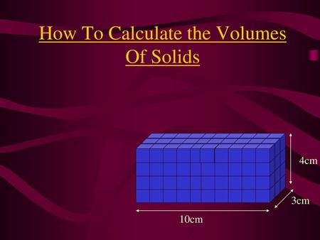 How To Calculate the Volumes Of Solids