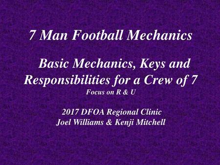 7 Man Football Mechanics
