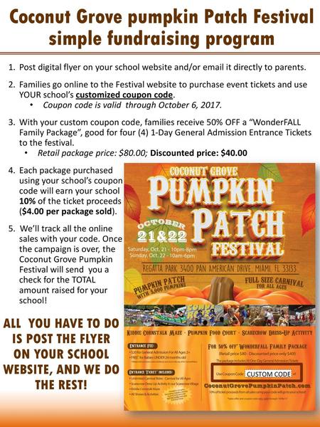 Coconut Grove pumpkin Patch Festival simple fundraising program