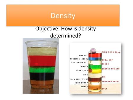 Objective: How is density determined?