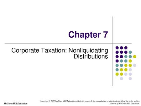 Corporate Taxation: Nonliquidating Distributions