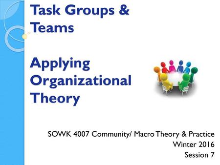 Task Groups & Teams Applying Organizational Theory