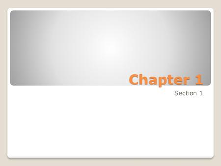Chapter 1 Section 1.