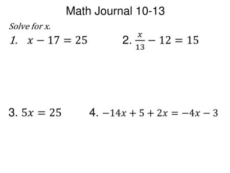 Math Journal 