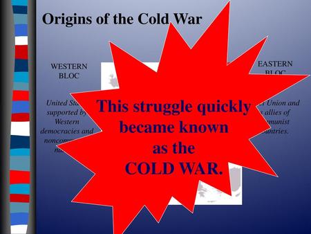 This struggle quickly became known as the COLD WAR.