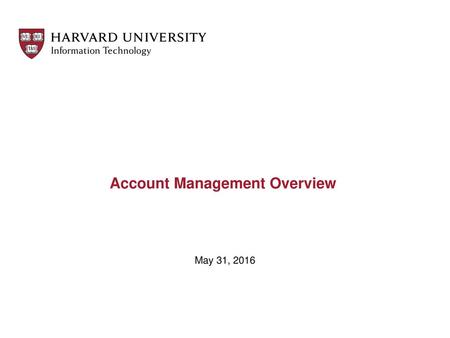 Account Management Overview