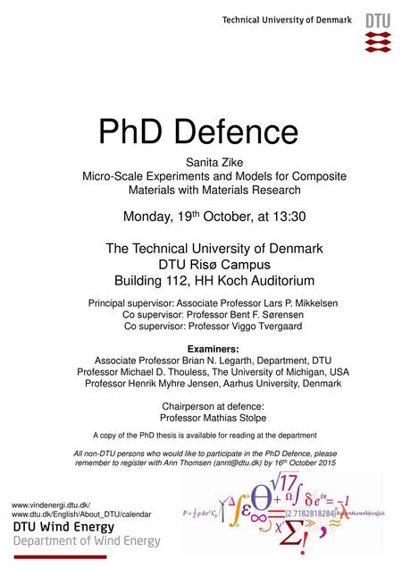 PhD Defence Monday, 19th October, at 13:30