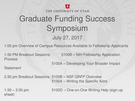 Graduate Funding Success Symposium