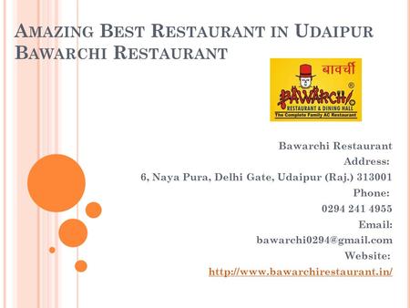 AMAZING BEST RESTAURANT IN UDAIPUR BAWARCHI RESTAURANT Bawarchi Restaurant 