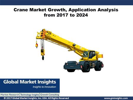 © 2017 Global Market Insights, Inc. USA. All Rights Reserved  Crane Market Growth, Application Analysis from 2017 to 2024.