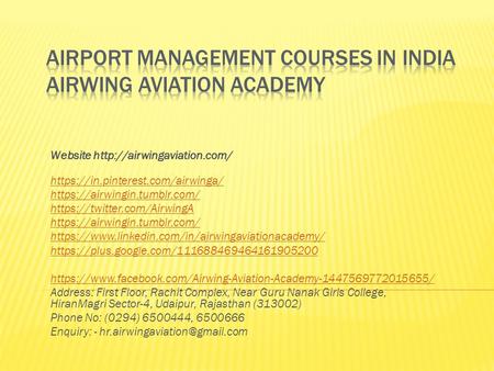 Airport Management Courses in India