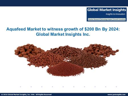 Aquafeed Market to witness growth of $200 Bn By 2024: Global Market Insights.
