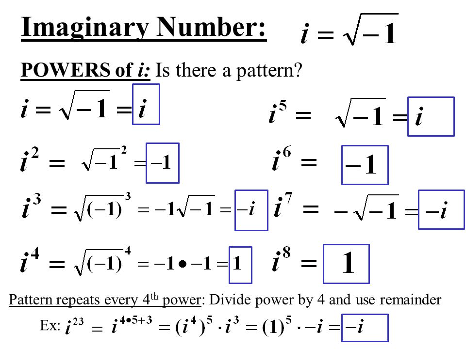 Imaginary Number Powers Of I Is There A Pattern Ppt Video Online Download