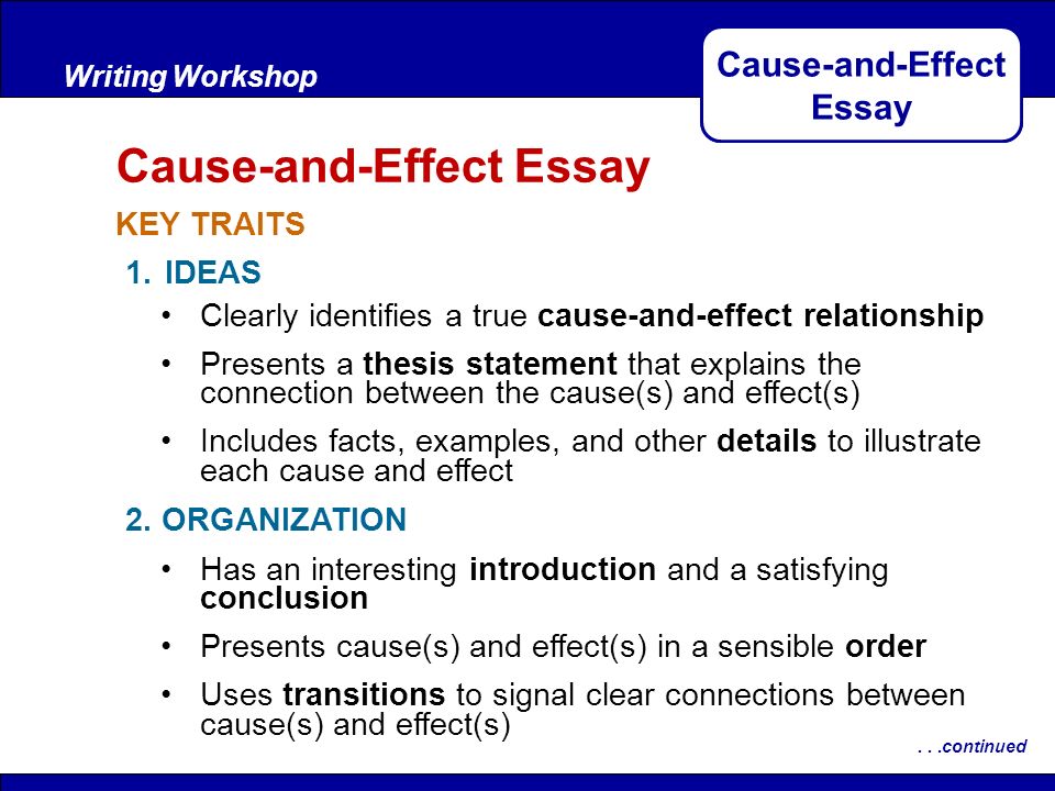 sample cause and effect essay topics