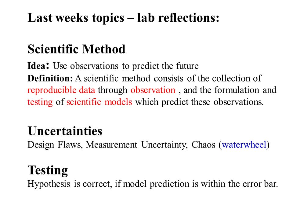 scientific method topics