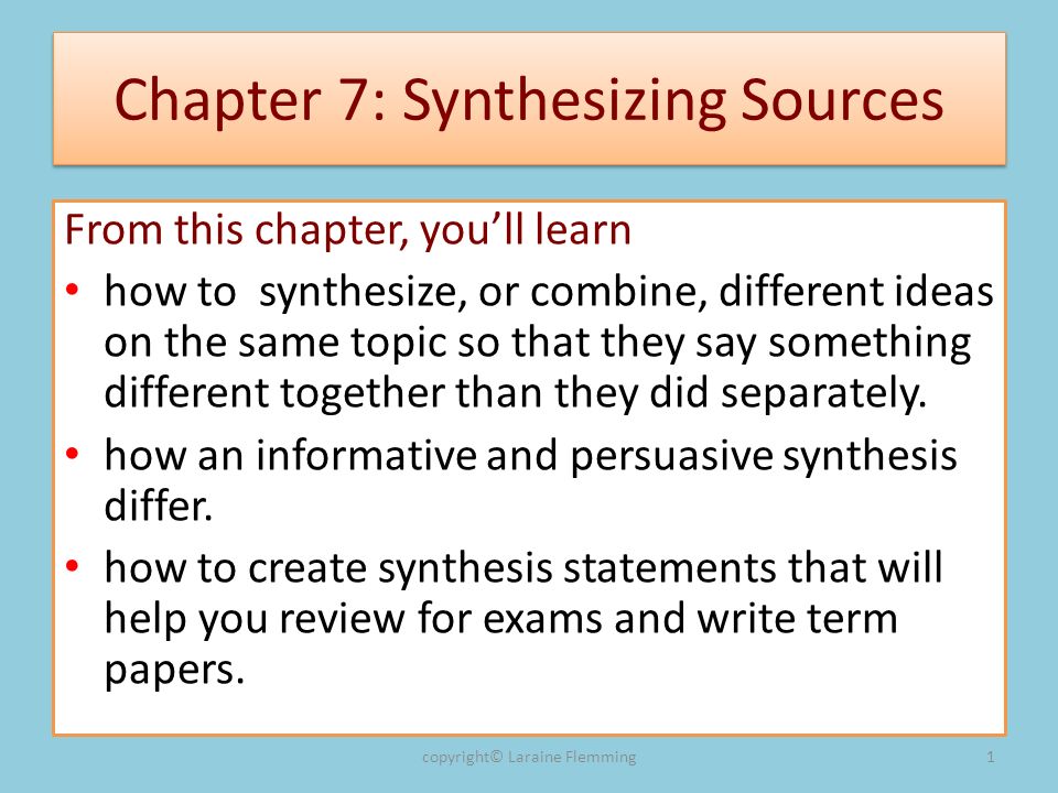 synthesizing sources definition