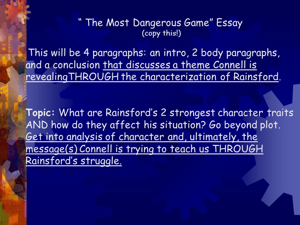 the most dangerous game theme essay