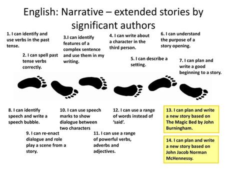 English: Narrative – extended stories by significant authors