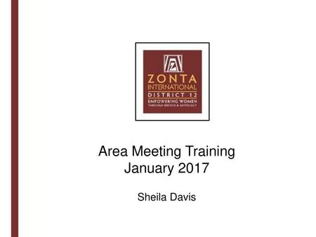 Area Meeting Training January 2017