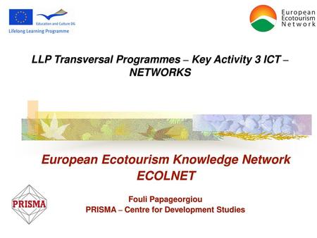 LLP Transversal Programmes – Key Activity 3 ICT –NETWORKS