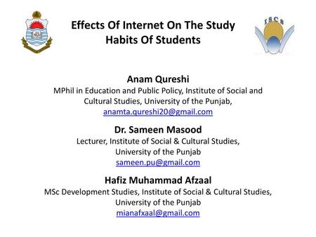 Effects Of Internet On The Study Habits Of Students