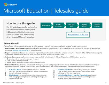 Microsoft Education | Telesales guide