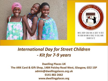 International Day for Street Children - Kit for 7-9 years