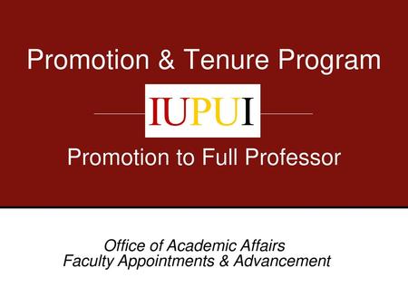 Promotion & Tenure Program